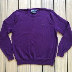 Polo Ralph Lauren Purple Fine Gage Knit Crewneck Sweater Size L
